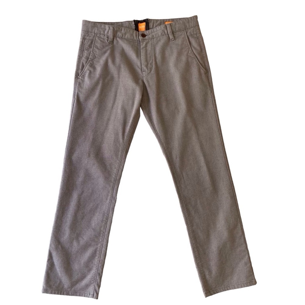 Hugo Boss orange casual pants blue-grey stretchy cotton blend double pockets 30R